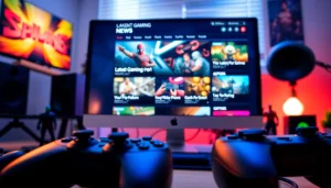 Engaging display of latest gaming news on a modern website interface with vibrant visuals.