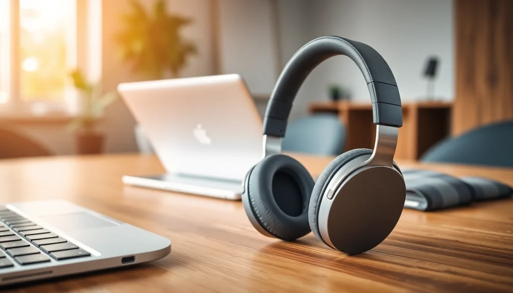 Experience the comfort of Bone X1 Bone Conduction Headphones showcased on a modern desk.