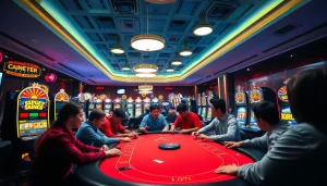 Menggandeng hoki77 dengan suasana permainan kasino yang ramai dan menarik perhatian.