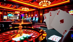 Découvrez l'excitation du meilleur casino en ligne France avec des éléments de jeu vibrants et une esthétique de luxe.
