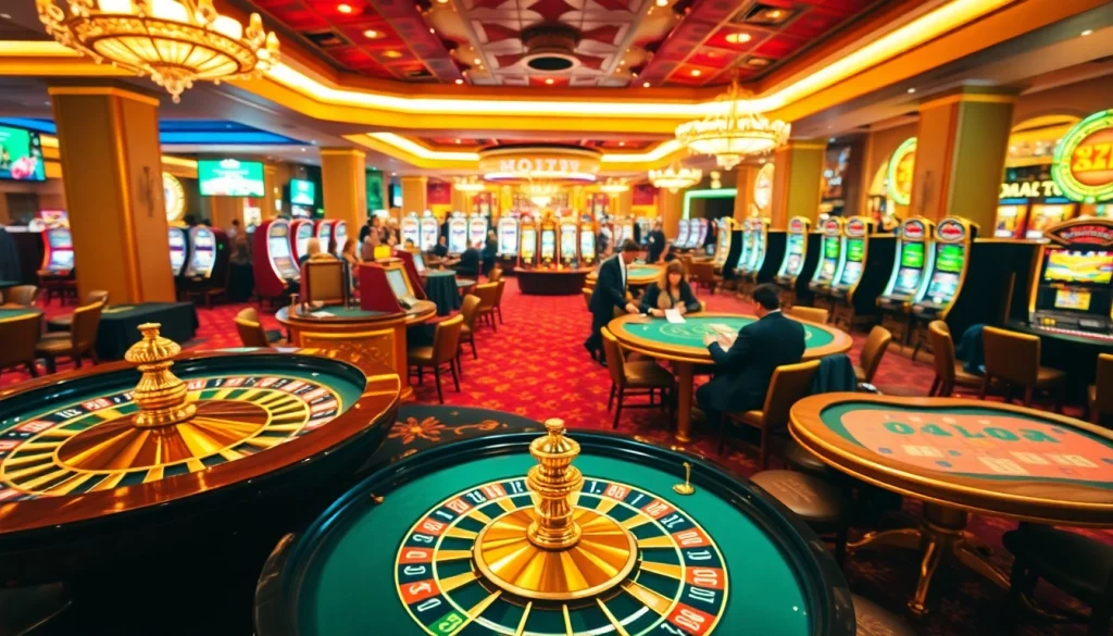 Scène de casino vibrante mettant en avant des joueurs au meilleur casino en ligne France avec l'excitation de la roulette.